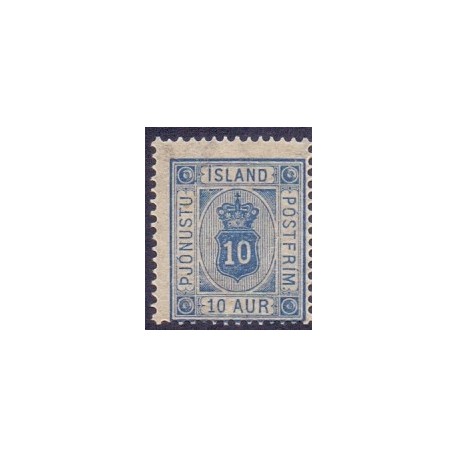 Island Tjenstemærker 10 Aur. tk. 14x13½. AFA nr. 5 **  stemplet st.