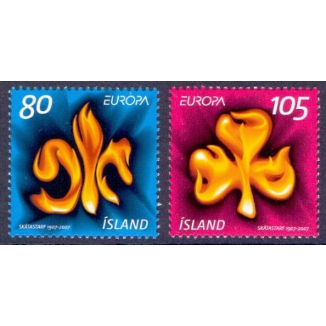 Island. 2007. Europamærker. AFA nr. 1146-47  ** stemplet FDC