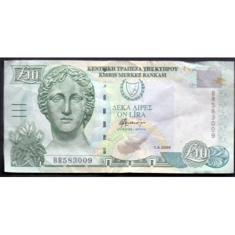 Cypern/Cyprus 10 Pounds Banknote, 2005, P-62e