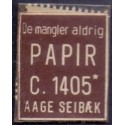 Frimærkepenge 1 Øre "Papir Aage Seibæk" brun