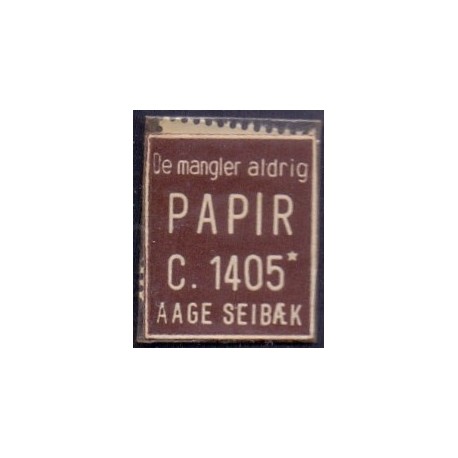 Frimærkepenge 1 Øre "Papir Aage Seibæk" brun