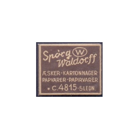 Frimærkepenge 1 Øre "Spørg Waldorff " Brun
