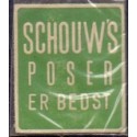 Frimærkepenge 1 Øre " Schouw's poser er bedst"  Grøn