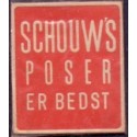 Frimærkepenge 1 Øre " Schouw's poser er bedst"  Grøn