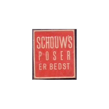 Frimærkepenge 1 Øre " Schouw's poser er bedst"  Grøn