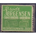 Frimærkepenge 1 Øre " Brødr. Jørgensen Sønderborg"  Grøn
