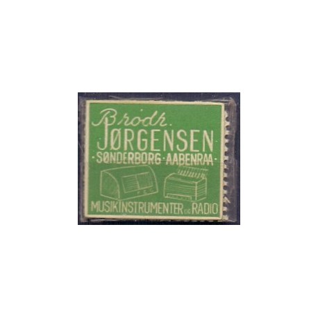 Frimærkepenge 1 Øre " Brødr. Jørgensen Sønderborg"  Grøn