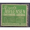 Frimærkepenge 1 Øre " Brødr. Jørgensen Sønderborg"  Grøn