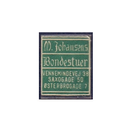 Frimærkepenge 1 Øre "M. Johansen Bondestuer" Grøn