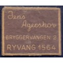 Frimærkepenge 1 Øre "Jens Agerskov Bryggervangen 2." Brun