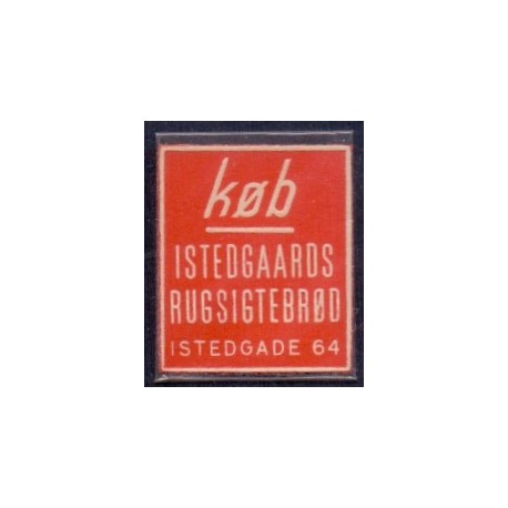 Frimærkepenge 1 Øre "Køb ISTEDGAARDS RUGSIGTEBRØD ISTEDGADE 64  "  Rød