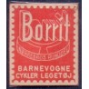 Frimærkepenge 1 Øre "Borrit Barnevogne" Blå