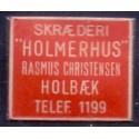 Frimærkepenge 1 Øre "Skræderi HOLMERHUS Holbæk" Rød