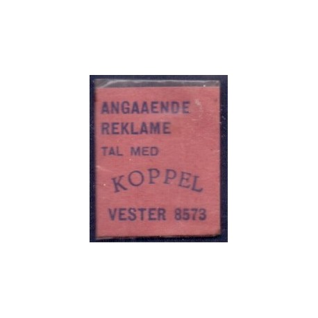 Frimærkepenge 1 Øre "ANGAAENDE REKLAME TAL MED KOPPEL" Rød