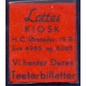 Frimærkepenge 1 Øre "Vi henter Deres .... Lottes KIOSK H.C.Ørstedsv. 19 B" Rød