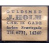 Frimærkepenge 1 Øre "Guldsmed J. Holm" blå tekst, hvid papir (andet tryk)