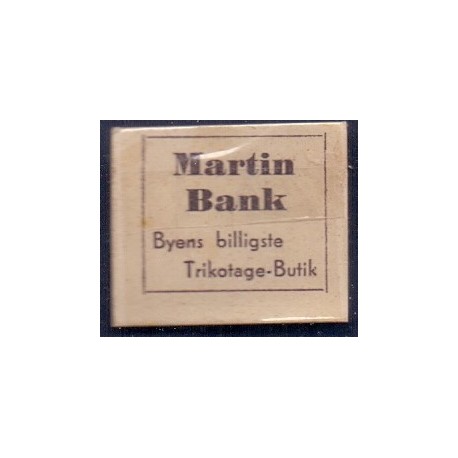 Frimærkepenge 1 Øre "Martin Bank Byens billigste Trikotage-Butik" Hvid
