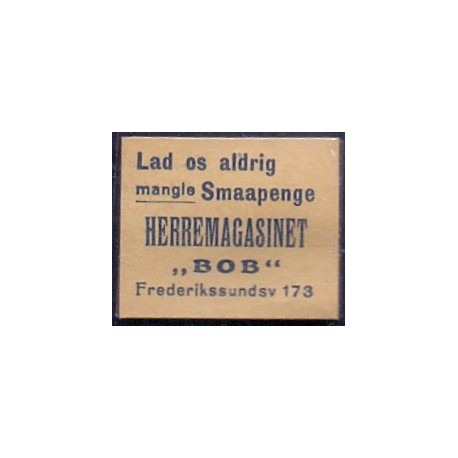 Frimærkepenge 1 Øre "HERREMAGASINET BOB" Hvid