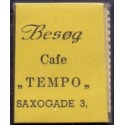 Frimærkepenge 1 Øre "Besøg Cafe TEMPO" Hvid/gul
