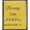 Frimærkepenge 1 Øre "Besøg Cafe TEMPO" Hvid/gul