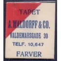 Frimærkepenge 1 Øre "TAPET A. WALDDORFF & CO" Hvid/rød