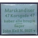 Frimærkepenge 1 Øre "Marskandiser 47 Korsgade"