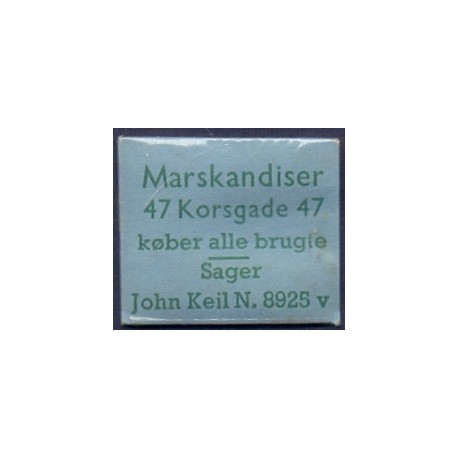 Frimærkepenge 1 Øre "Marskandiser 47 Korsgade"