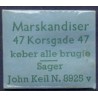 Frimærkepenge 1 Øre "Marskandiser 47 Korsgade"