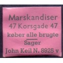 Frimærkepenge 1 Øre "Marskandiser 47 Korsgade"