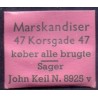 Frimærkepenge 1 Øre "Marskandiser 47 Korsgade"