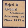 Frimærkepenge 1 Øre"Mejeri & kolonial"