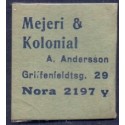 Frimærkepenge 1 Øre"Mejeri & kolonial"