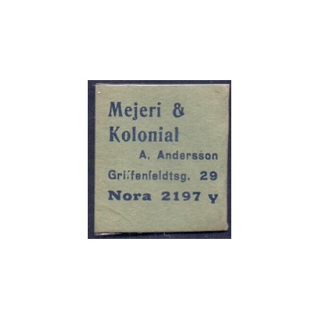 Frimærkepenge 1 Øre"Mejeri & kolonial"
