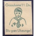 Frimærkepenge 1 øre " Graaulvene 11 div." Hvid/grøn