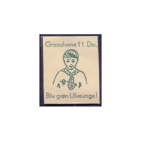 Frimærkepenge 1 øre " Graaulvene 11 div." Hvid/grøn