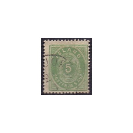 Island. 1882.  5 aur. AFA nr. 13 **    postfrisk st. stemplet FDC