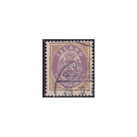 Island. 1892.  100 aur. VM II. AFA nr. 17A **   postfrisk st. stemplet FDC