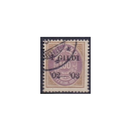 Island. 1902. 100 Aur. I GILDI AFA nr. 34 **   postfrisk st. stemplet FDC