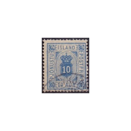 Island Tjenstemærker 10 Aur. tk. 14x13½. AFA nr. 5 **  stemplet st.