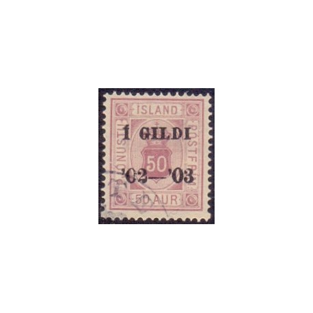 Island Tjenstemærker 50 Aur. AFA nr. 16 tk. 14x13½ **   stemplet st.