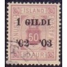 Island Tjenstemærker 50 Aur. AFA nr. 16 tk. 14x13½ **   stemplet st.