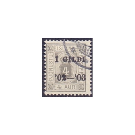 Island Tjenstemærker 3 Aur tk. 14x13½ ** stemplet st.