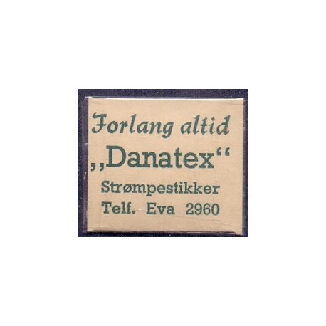 Frimærkepenge 1 Øre. "Forlang altid Danatex" hvid/blå