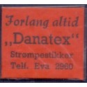 Frimærkepenge 1 Øre. "Forlang altid Danatex" Rød/sort