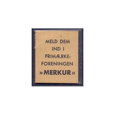 Frimærkepenge 1 Øre. "MELD DEM IND I FRIMÆRKEFORENINGEN" Hvid/sort