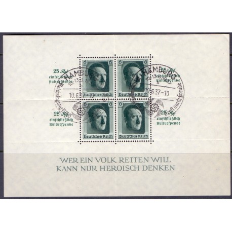 Tyske Rige/Reich. Adolf Hilter miniark AFA nr 643 stemplet