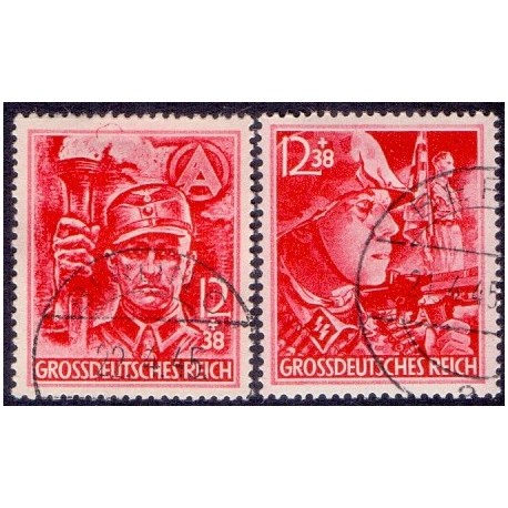 Tyske Rige/Reich. 1945. SA og SS AFA nr. 904-05 stemplet