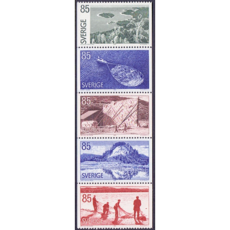 Sverige. 1976. Ångermanland i 5-stribe. AFA nr. 955-59 **   postfrisk stemplet FDC st,
