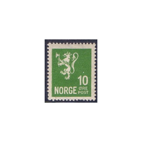 Norge. 1926. Løvetype. 10 Øre. AFA nr. 118 ** st. stemplet postfrisk