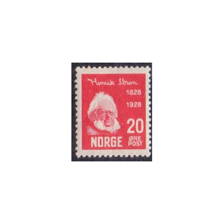 Norge. 1928. Henrik Ibsen. 20 øre. AFA nr. 137 ** st. stemplet postfrisk